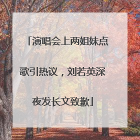 演唱会上两姐妹点歌引热议，刘若英深夜发长文致歉